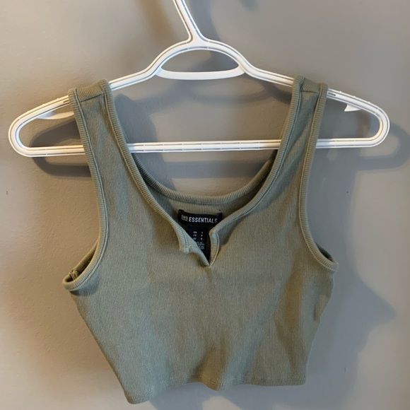 Army green tank top. - Picture 1 of 2